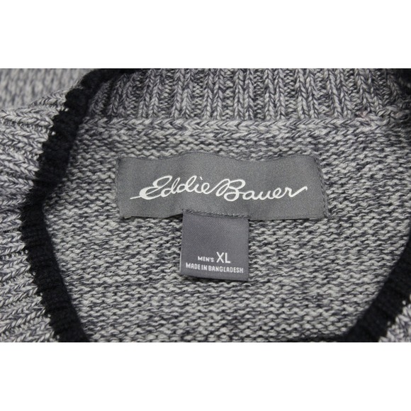 Eddie Bauer Crew Neck Sweater Men's XL Heather Gray Tight Knit Casual - Picture 6 of 11